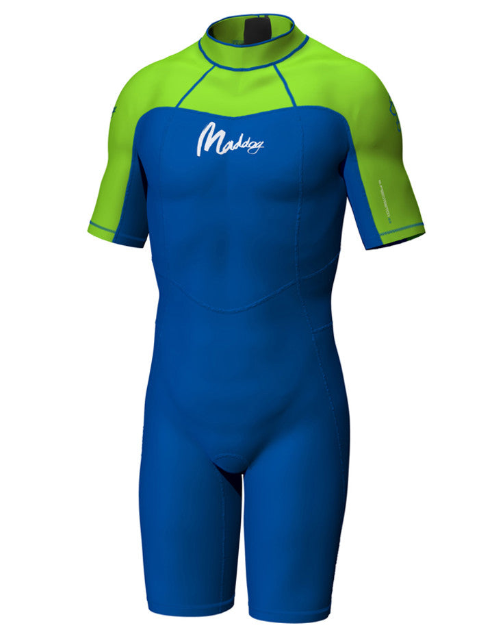 Boys 2mm Springsuit Kids Wetsuit - Blue/Lime