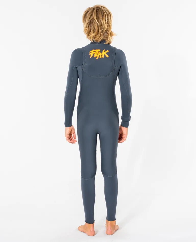 Peak Junior Climax Pro 3/2 Sealed Chest Zip Kids Wetsuit - Charcoal Grey