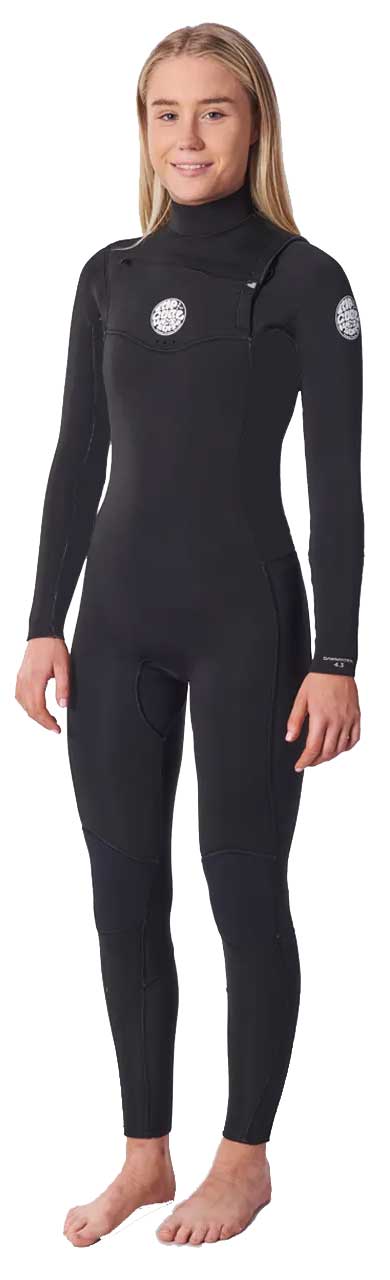 Dawn Patrol 3/2 Chest Zip Steamer Womens Wetsuit - Black