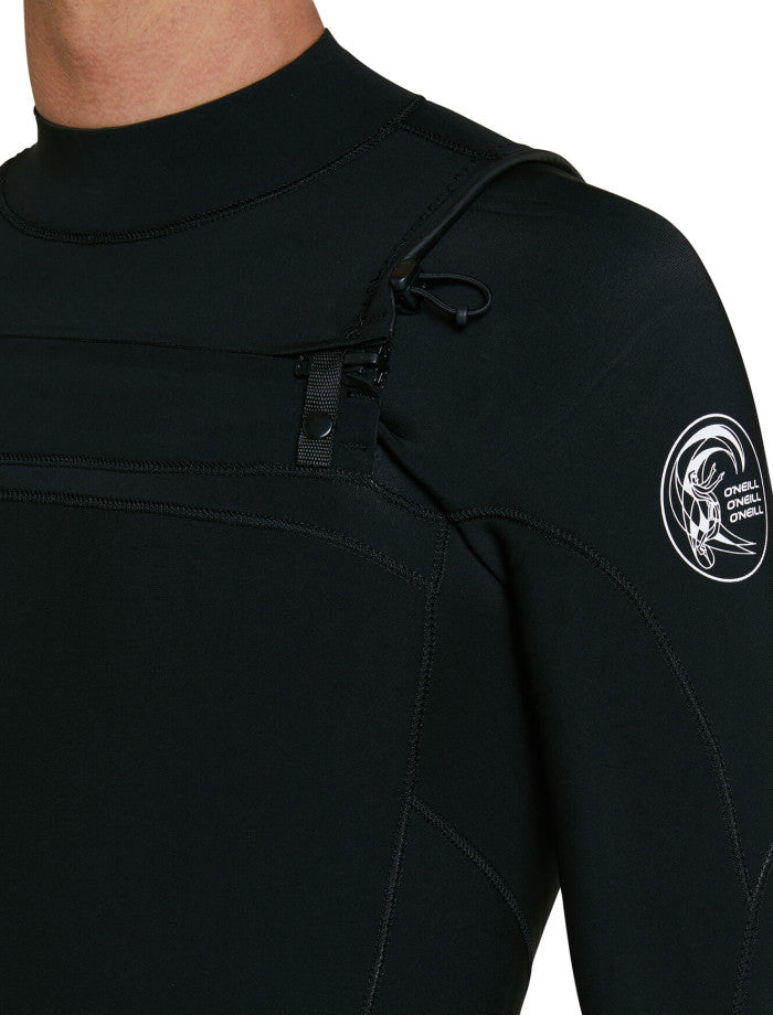 Defender 3/2 Chest Zip Steamer Wetsuit - Black