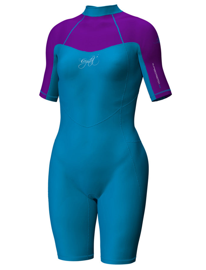 Girls 2mm Springsuit Kids Wetsuit - Blue/Purple
