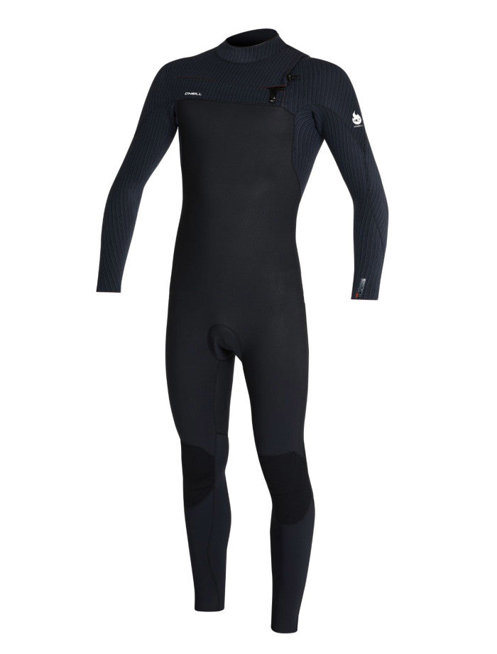 HyperFire 3/2 Chest Zip Steamer Wetsuit - Black
