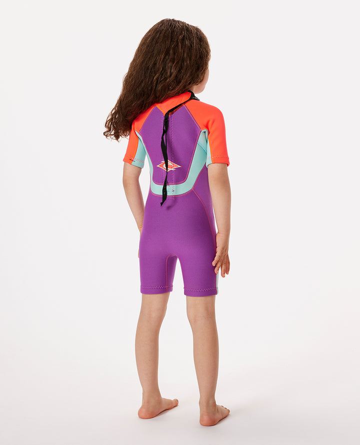 Groms Omega Back Zip Springsuit Kids Wetsuit - Pink