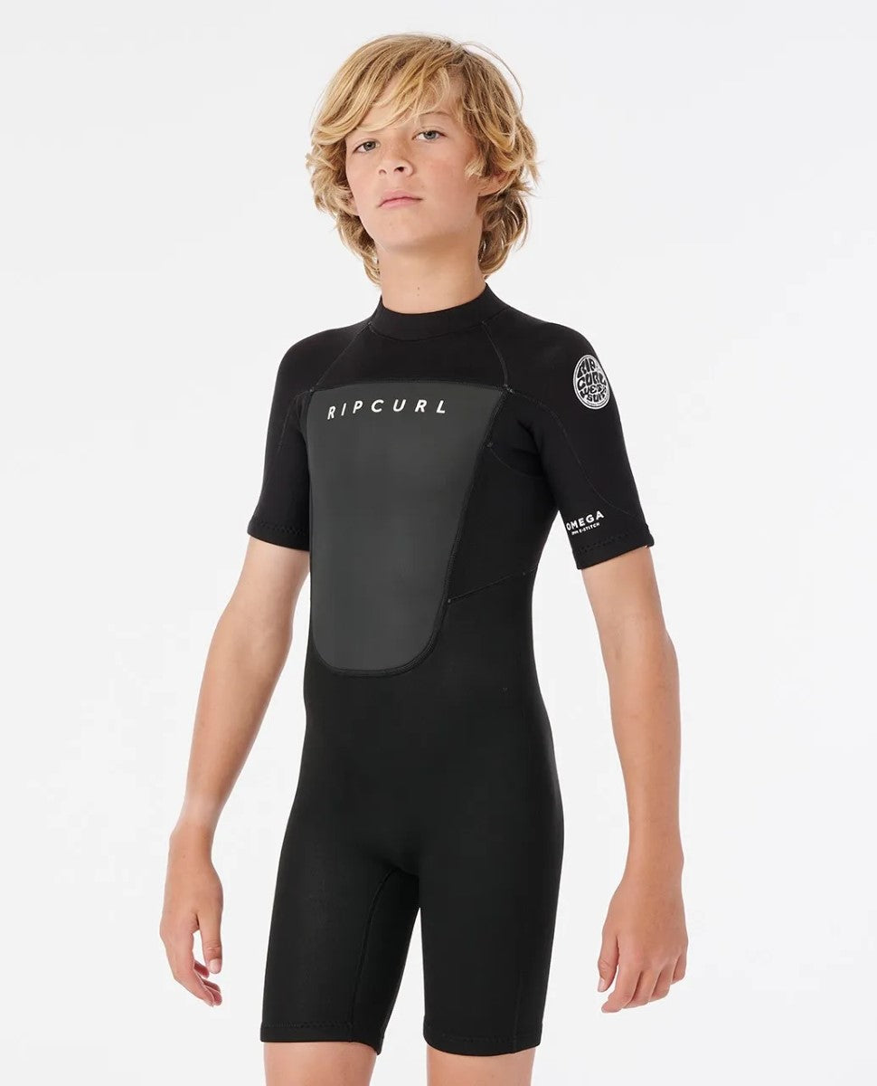 Boys Omega 1.5mm Springsuit Kids Wetsuit - Black