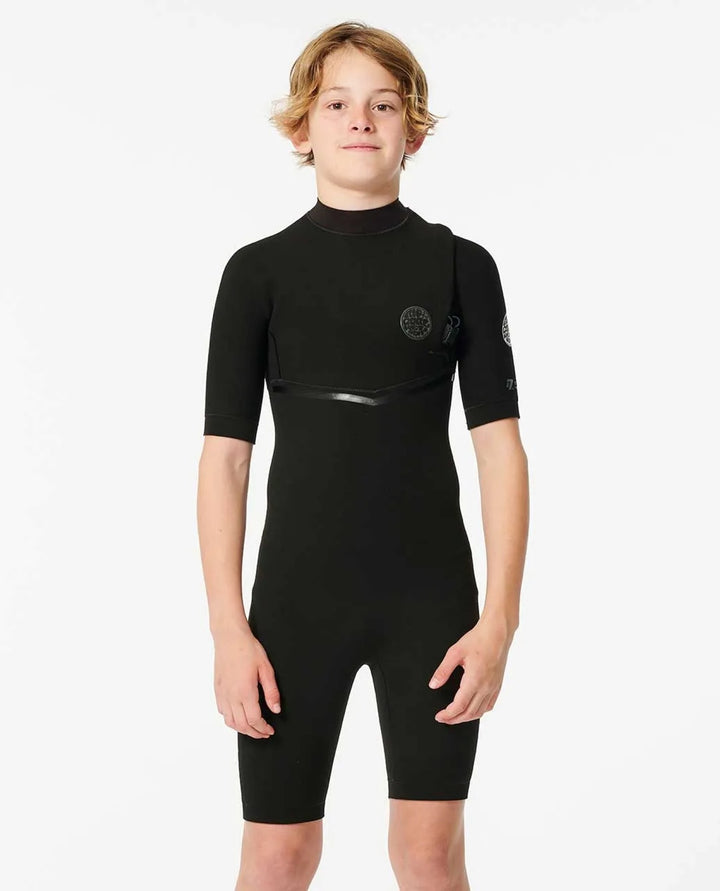 Junior E-Bomb 2mm Zip Free Springsuit Kids Wetsuit - Black