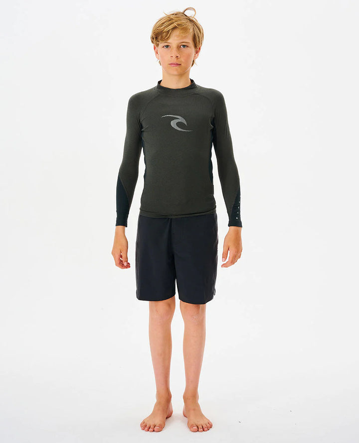 Boys Wave Long Sleeve Rashguard - Black