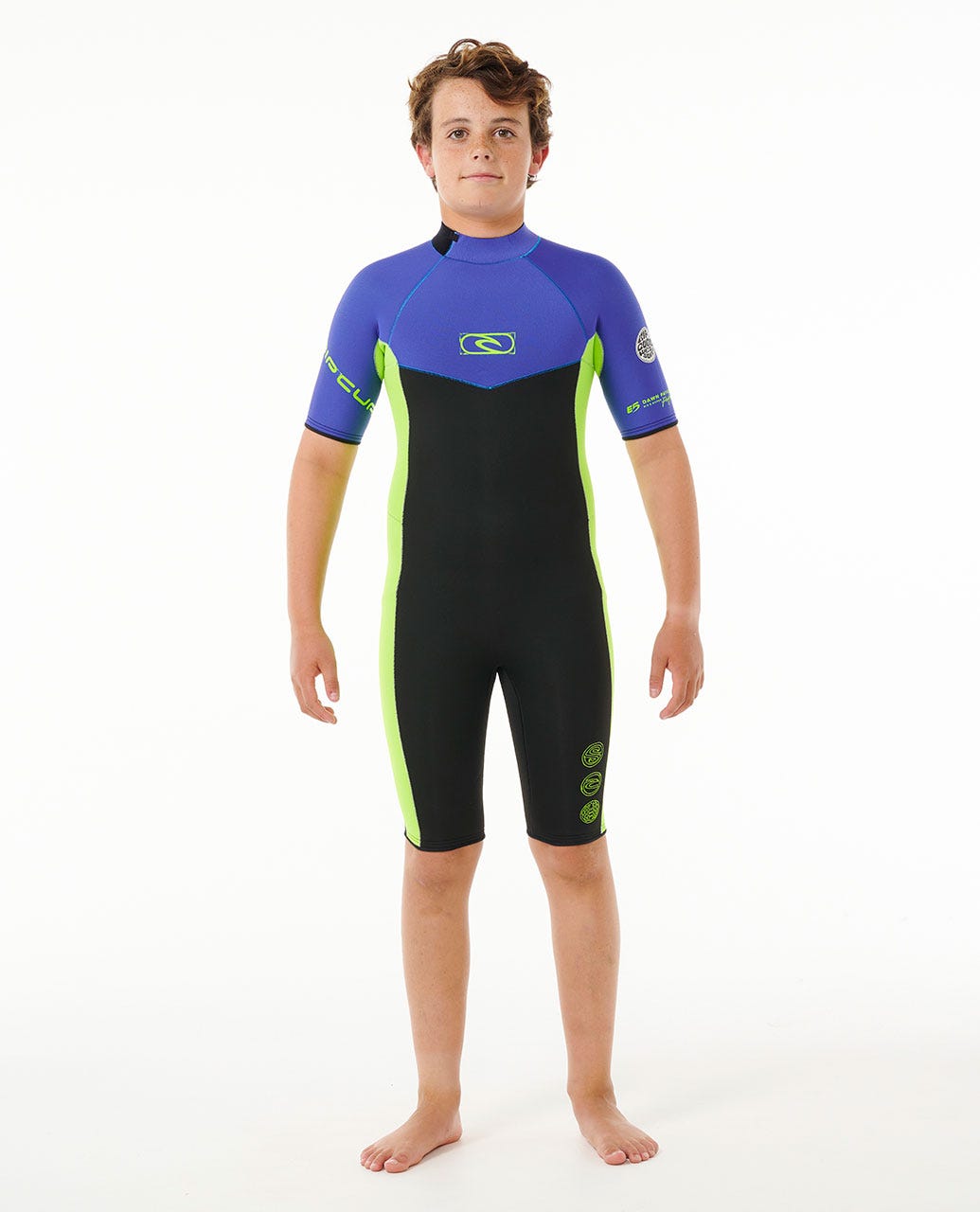 Boys Dawn Patrol 2mm Back Zip Short Sleeve Springsuit Kids Wetsuit