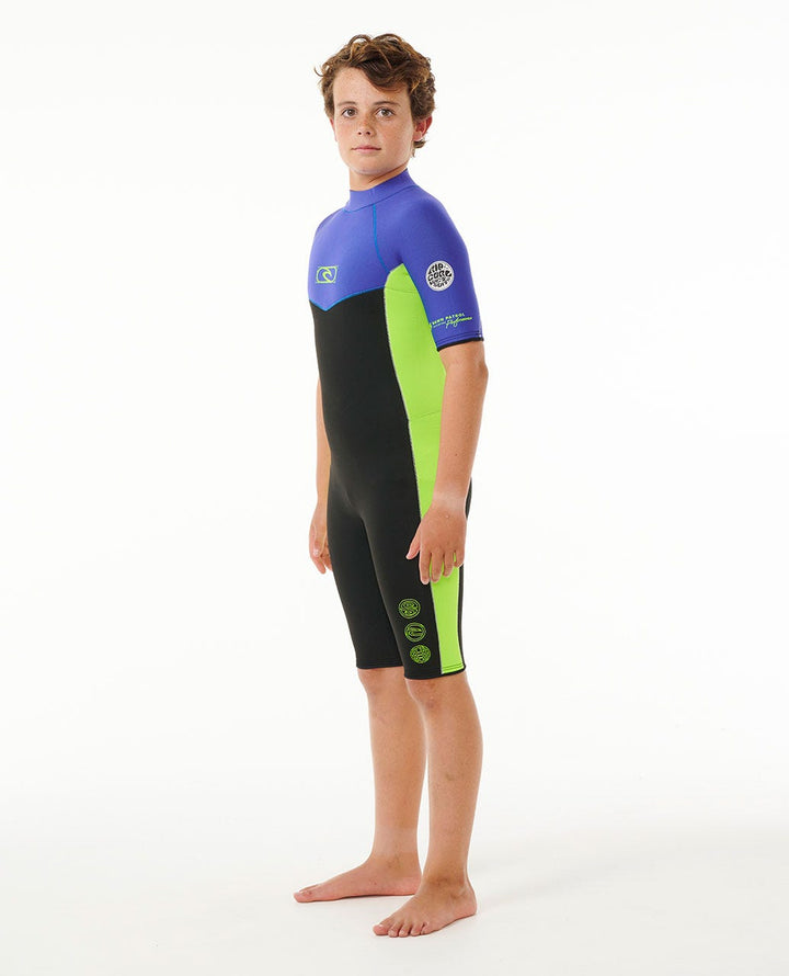 Boys Dawn Patrol 2mm Back Zip Short Sleeve Springsuit Kids Wetsuit