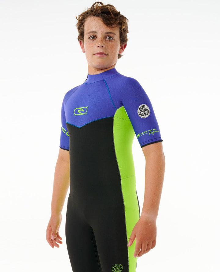 Boys Dawn Patrol 2mm Back Zip Short Sleeve Springsuit Kids Wetsuit