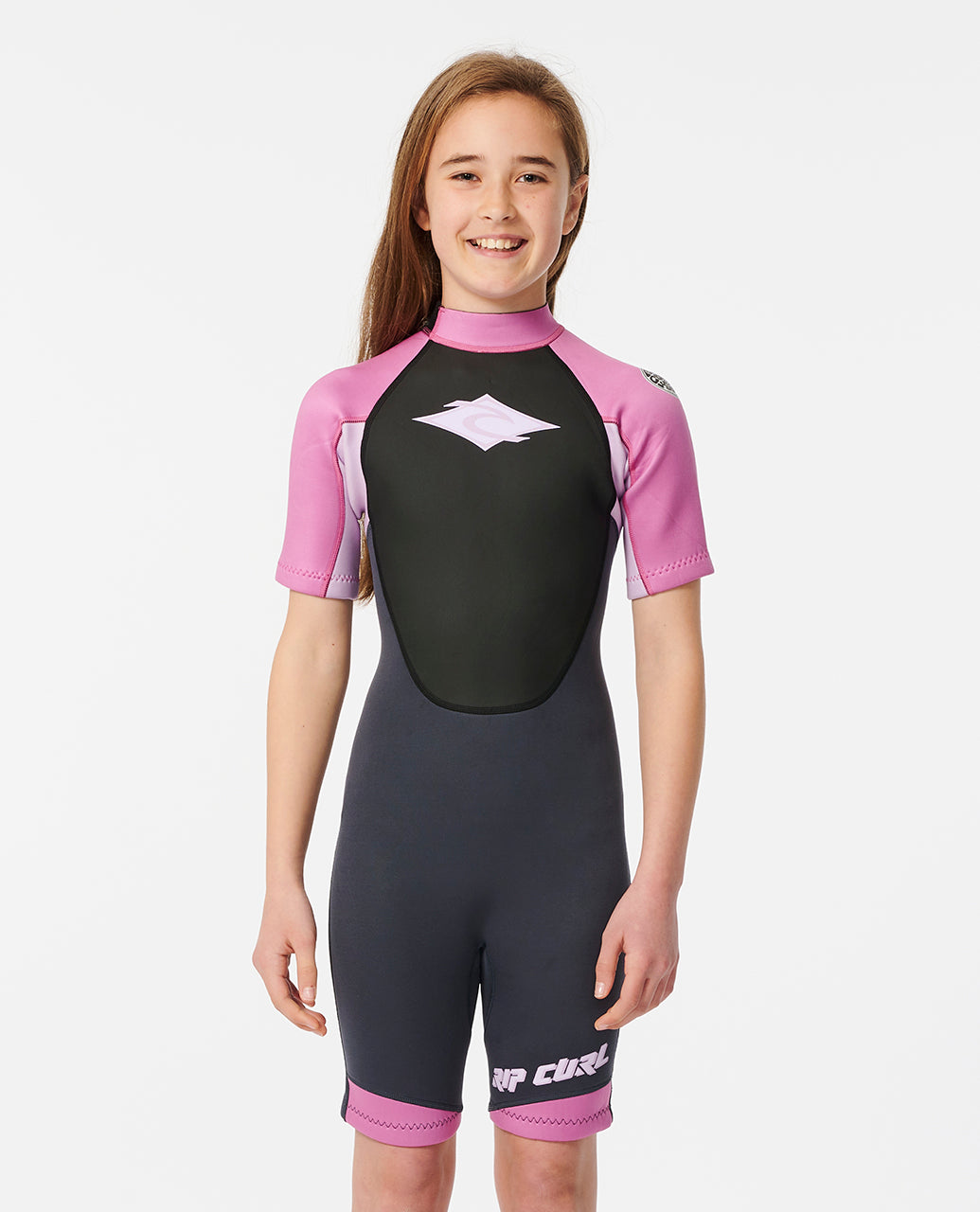 Kids Omega Back Zip Springsuit Kids Wetsuit - Purple