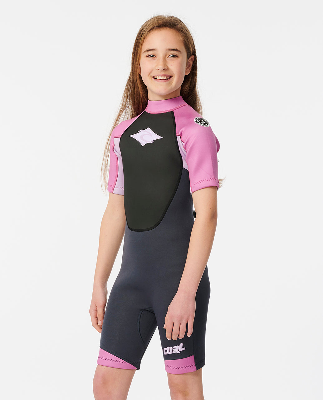 Kids Omega Back Zip Springsuit Kids Wetsuit - Purple