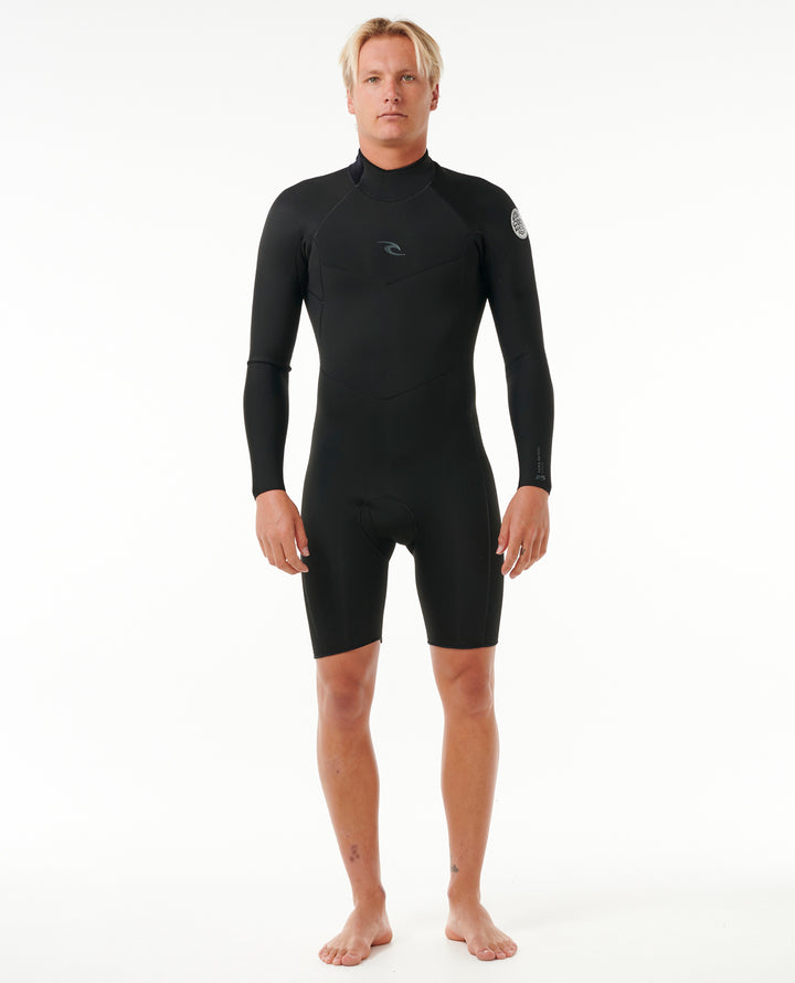 Dawn Patrol 2mm Long Sleeve Back Zip Springsuit - Black