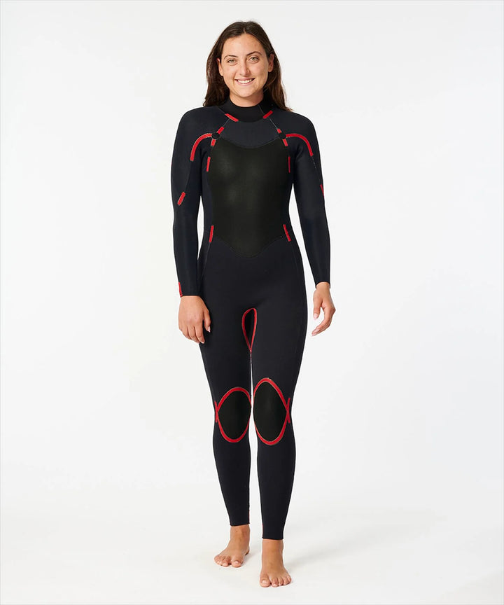 Omega 3/2 Back Zip GBS Steamer Womens Wetsuit - Black