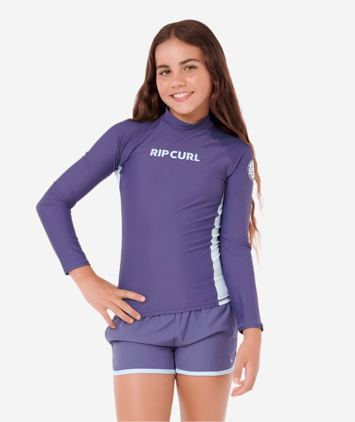 Girls Classic Surf Long Sleeve Kids Rash Vest