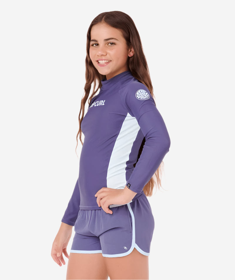 Girls Classic Surf Long Sleeve Kids Rash Vest
