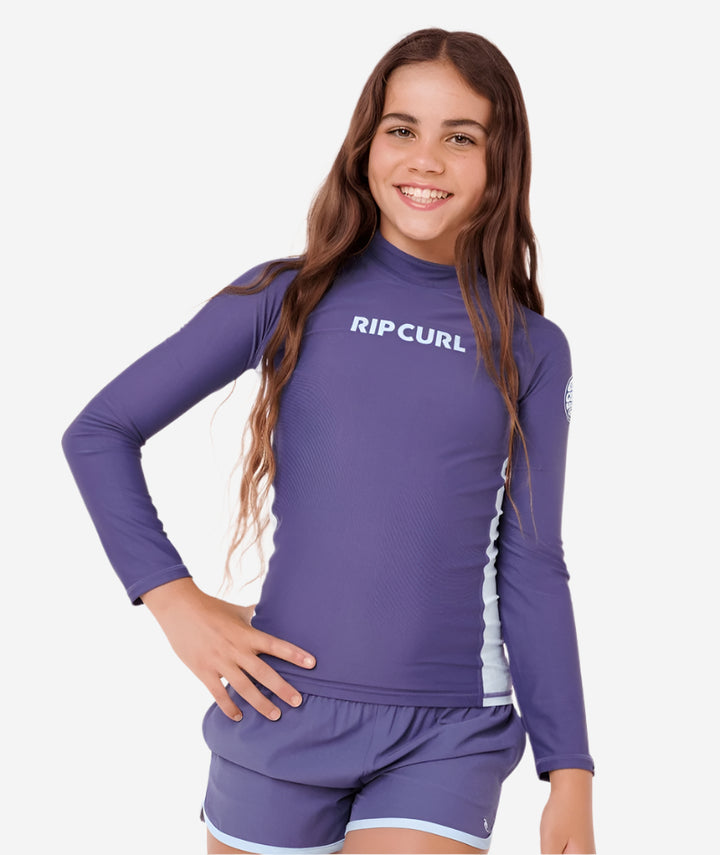 Girls Classic Surf Long Sleeve Kids Rash Vest