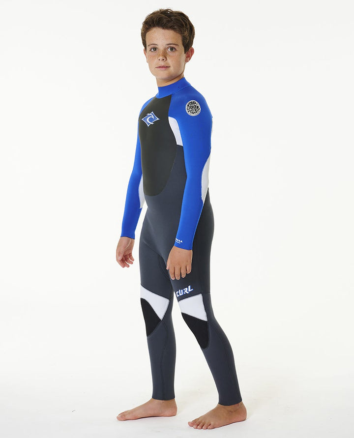 Boys Omega 3/2 Back Zip Steamer Kids Wetsuit