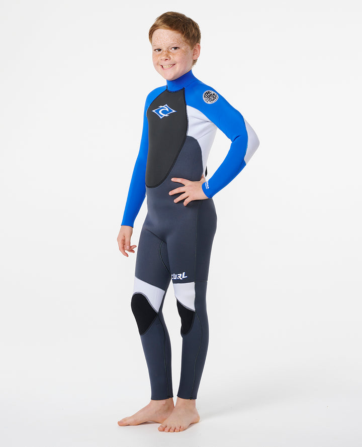 Kids Omega 3/2 Back Zip Steamer Wetsuit - Blue