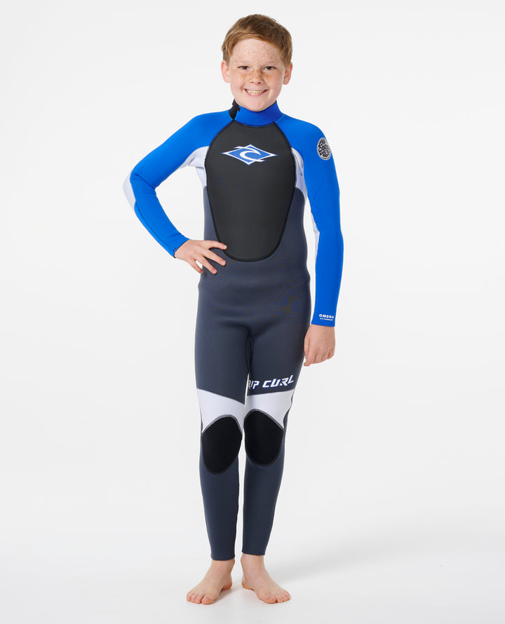 Kids Omega 3/2 Back Zip Steamer Wetsuit - Blue