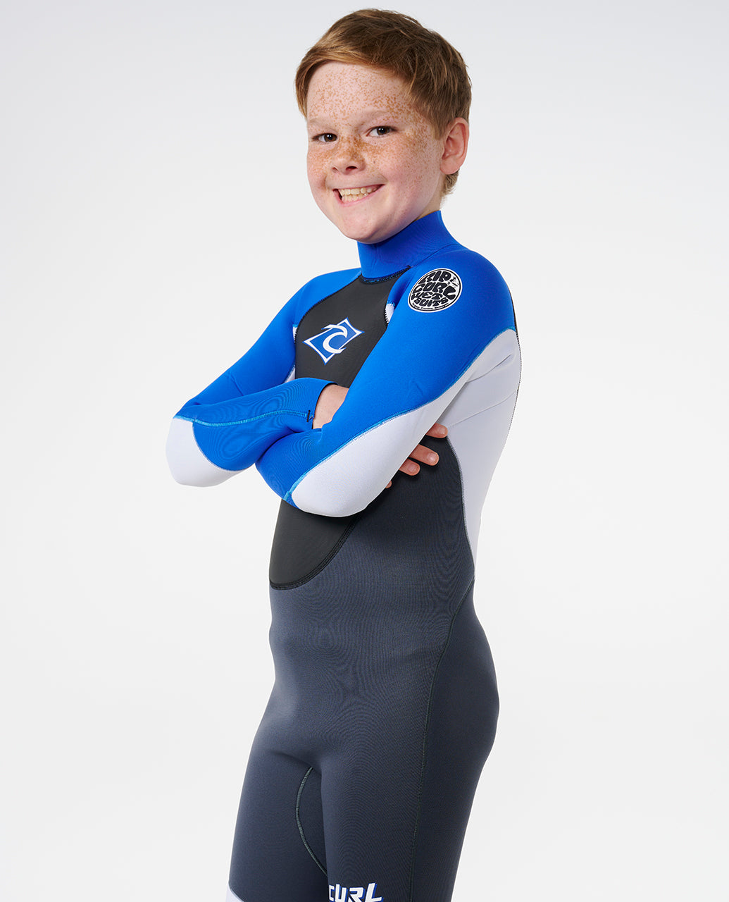 Kids Omega 3/2 Back Zip Steamer Wetsuit - Blue