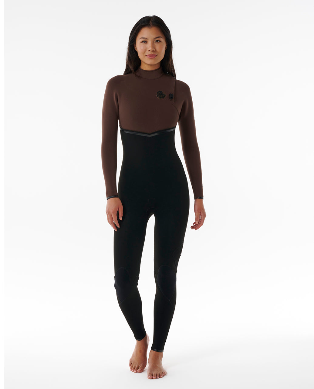 Womens E-Bomb 3/2 Zip Free Steamer Wetsuit - Chocolate