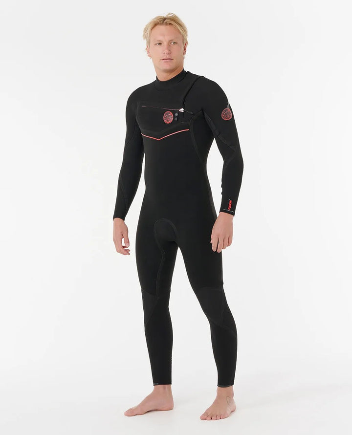 Flashbomb Fusion 4/3 Chest Zip Dry Seam Steamer Wetsuit - Black