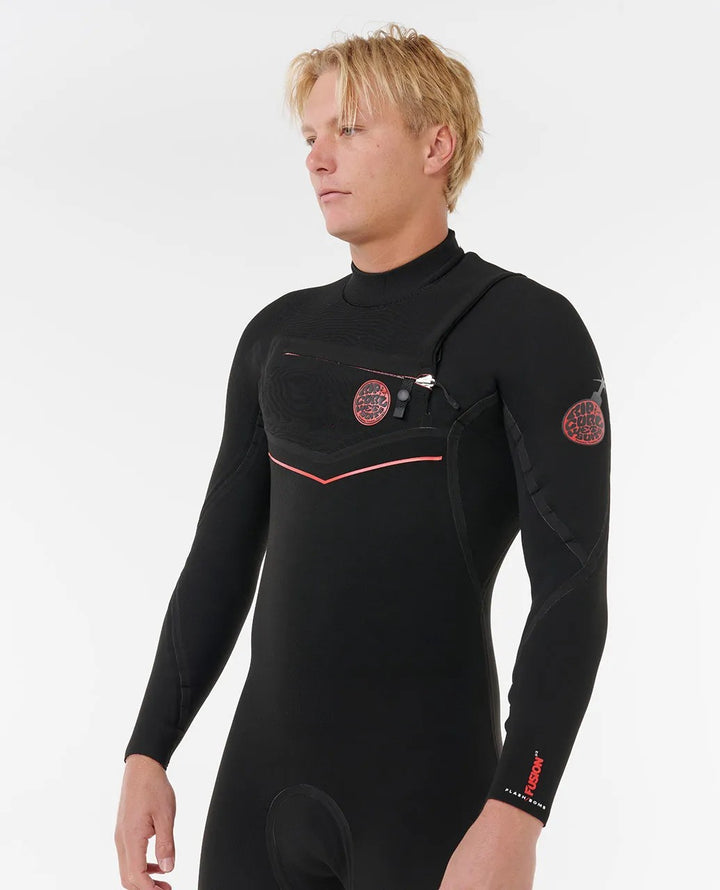 Flashbomb Fusion 4/3 Chest Zip Dry Seam Steamer Wetsuit - Black