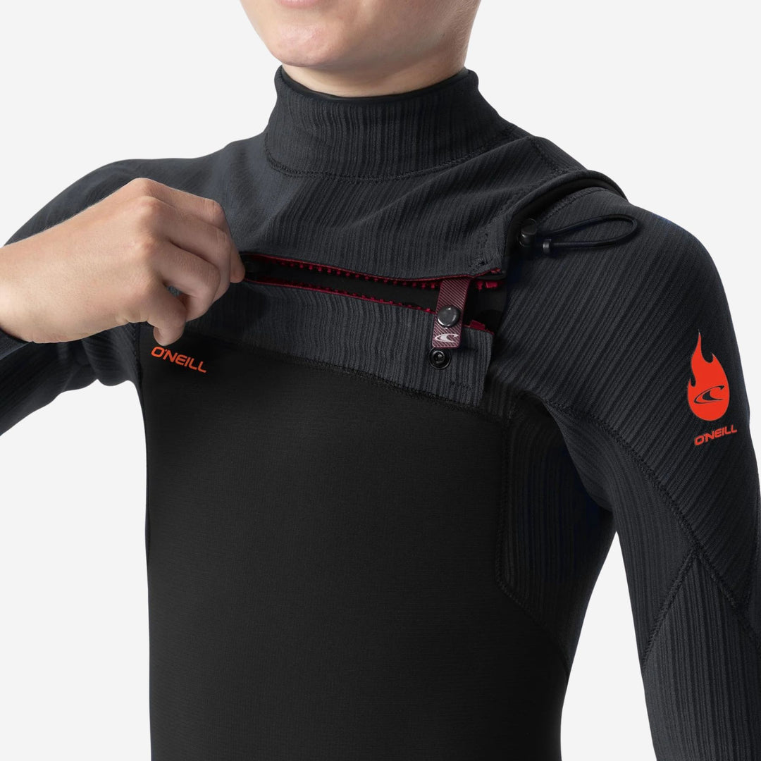 Boys HyperFire 4/3 Chest Zip Steamer Kids Wetsuit