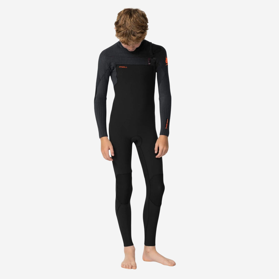 Boys HyperFire 4/3 Chest Zip Steamer Kids Wetsuit
