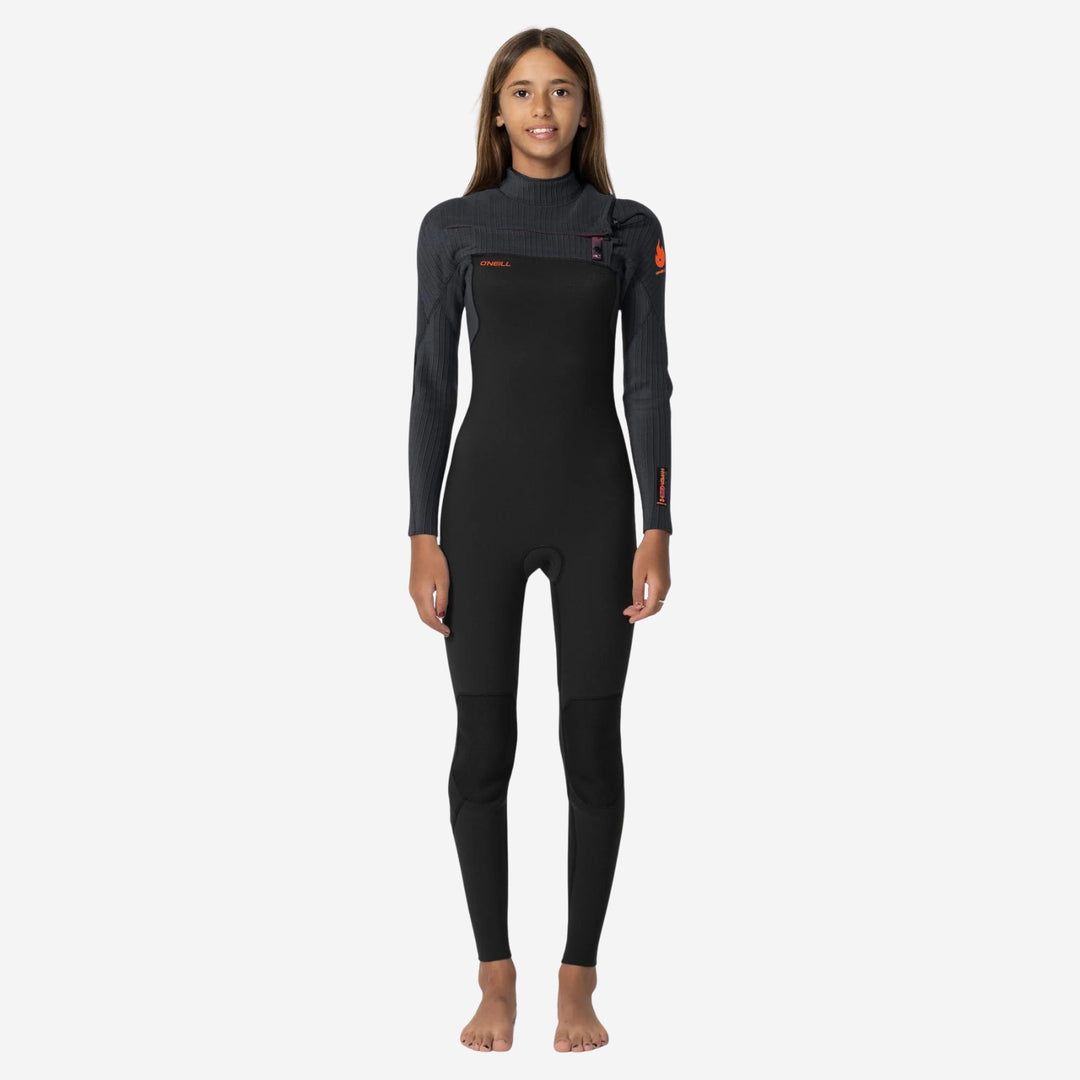 Boys HyperFire 4/3 Chest Zip Steamer Kids Wetsuit