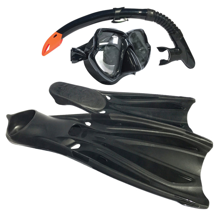 Land & Sea Whitsunday Mask, Snorkel & Fins Set - Black