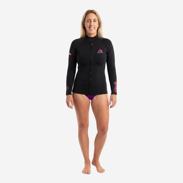 Wahine 1.5mm Front Zip Long Sleeve Wetsuit Top