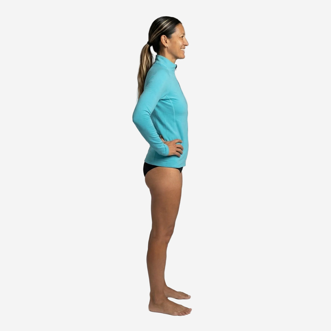 Womens 2P Thermo Shield Long Sleeve Zip Thermal Rashie
