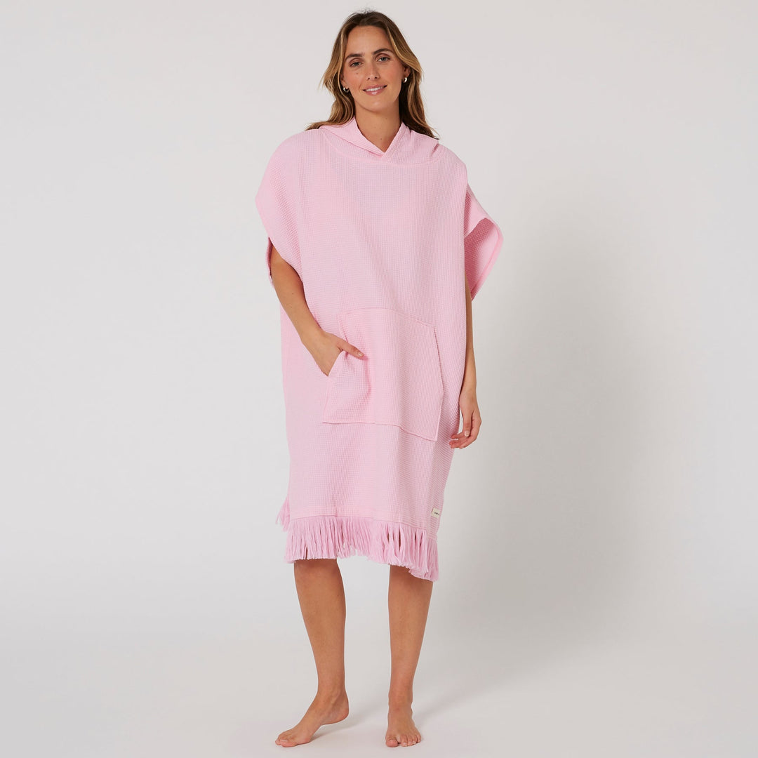 Ladies Waffle Hooded Poncho Towel