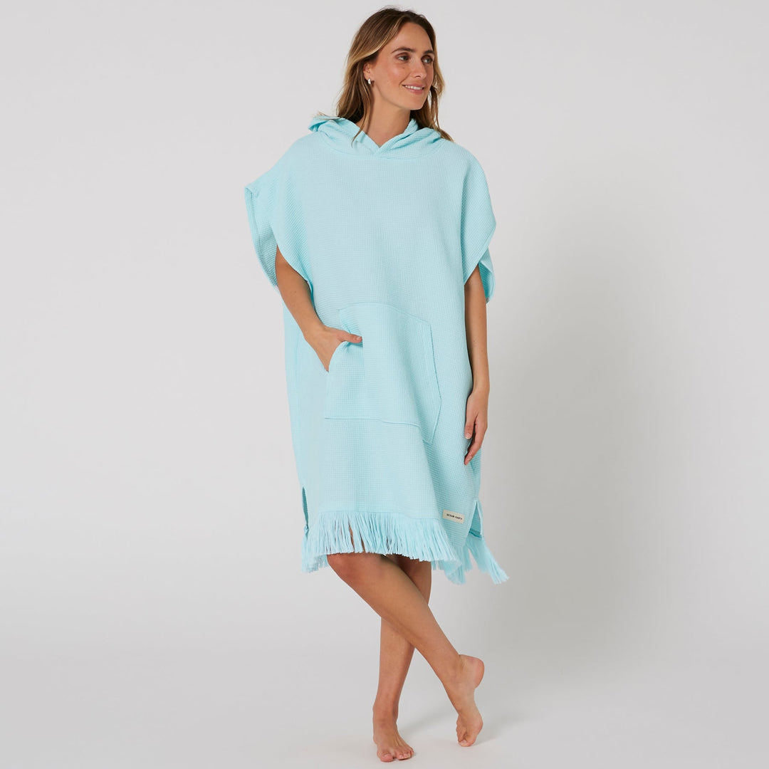 Ladies Waffle Hooded Poncho Towel