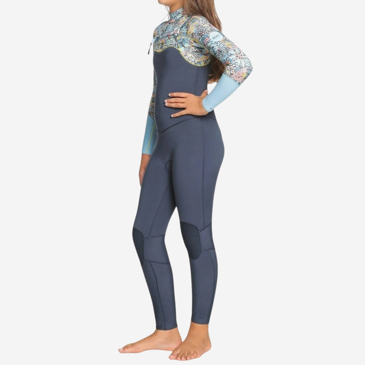 Girls 3/2 Marine Bloom Chest Zip Kids Steamer Wetsuit
