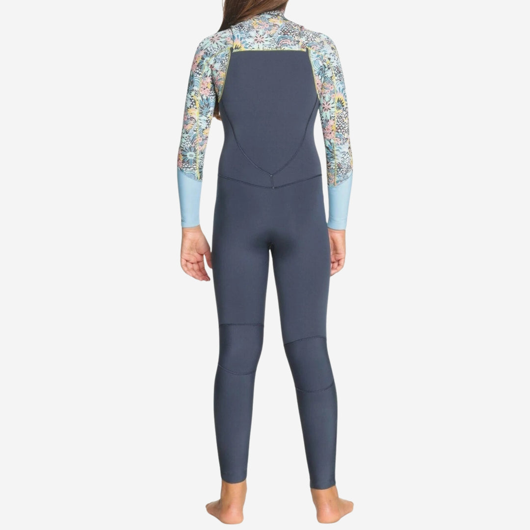 Girls 3/2 Marine Bloom Chest Zip Kids Steamer Wetsuit
