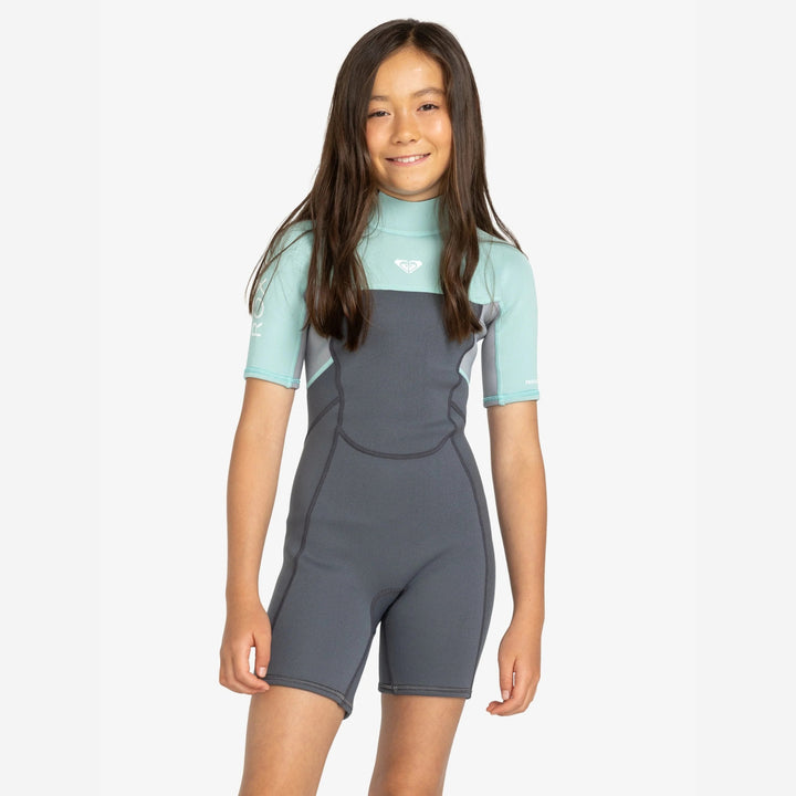Girls Prologue 2/2 Back Zip Short Sleeve Kids Springsuit Wetsuit
