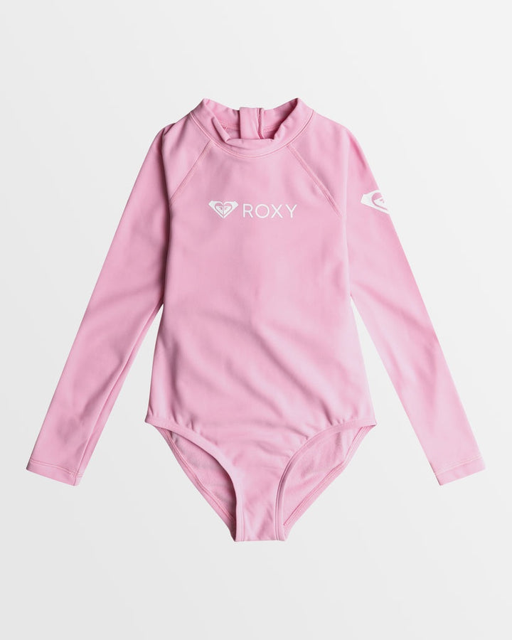 Girls Heater Back Zip Long Sleeve Thermal Onesie