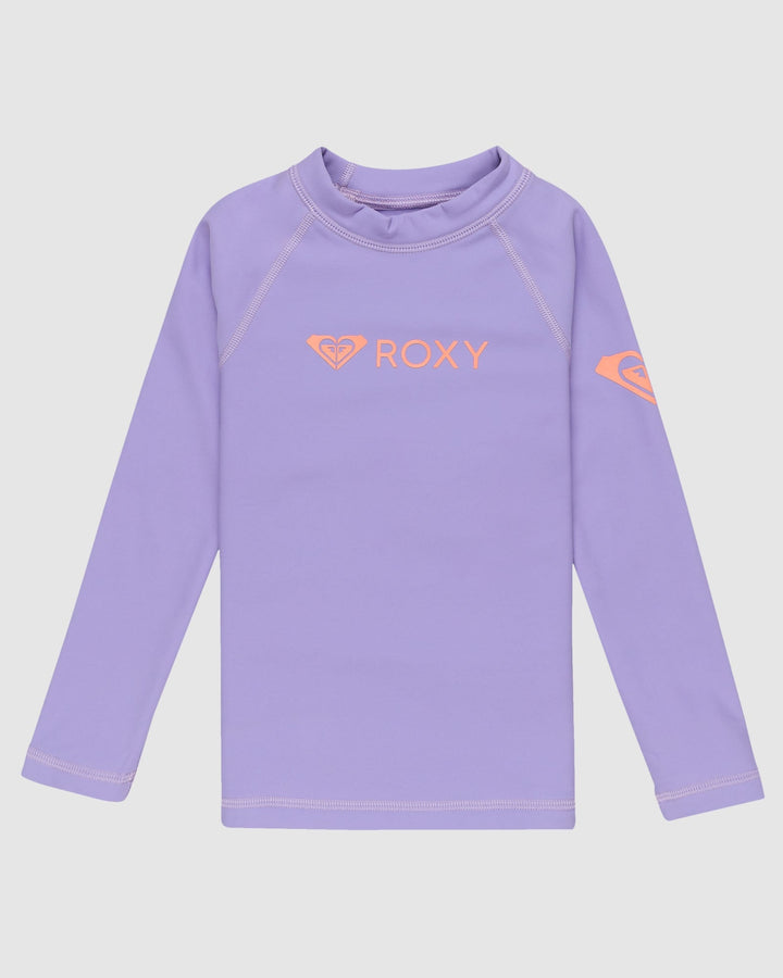 Girls Heater Long Sleeve Kids Thermal Rash Vest - Violet Tulip