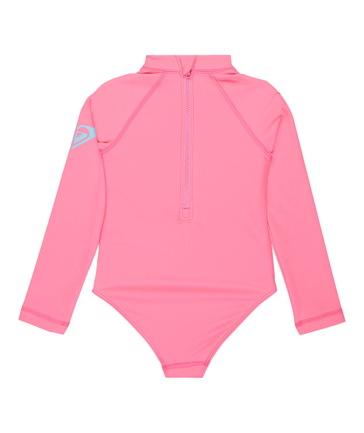 Girls Heater Back Zip Long Sleeve Kids Onesie Surfsuit