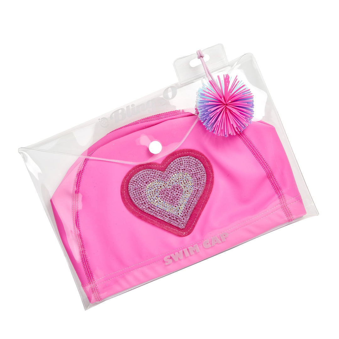 Heart Swim Cap - Neon Pink