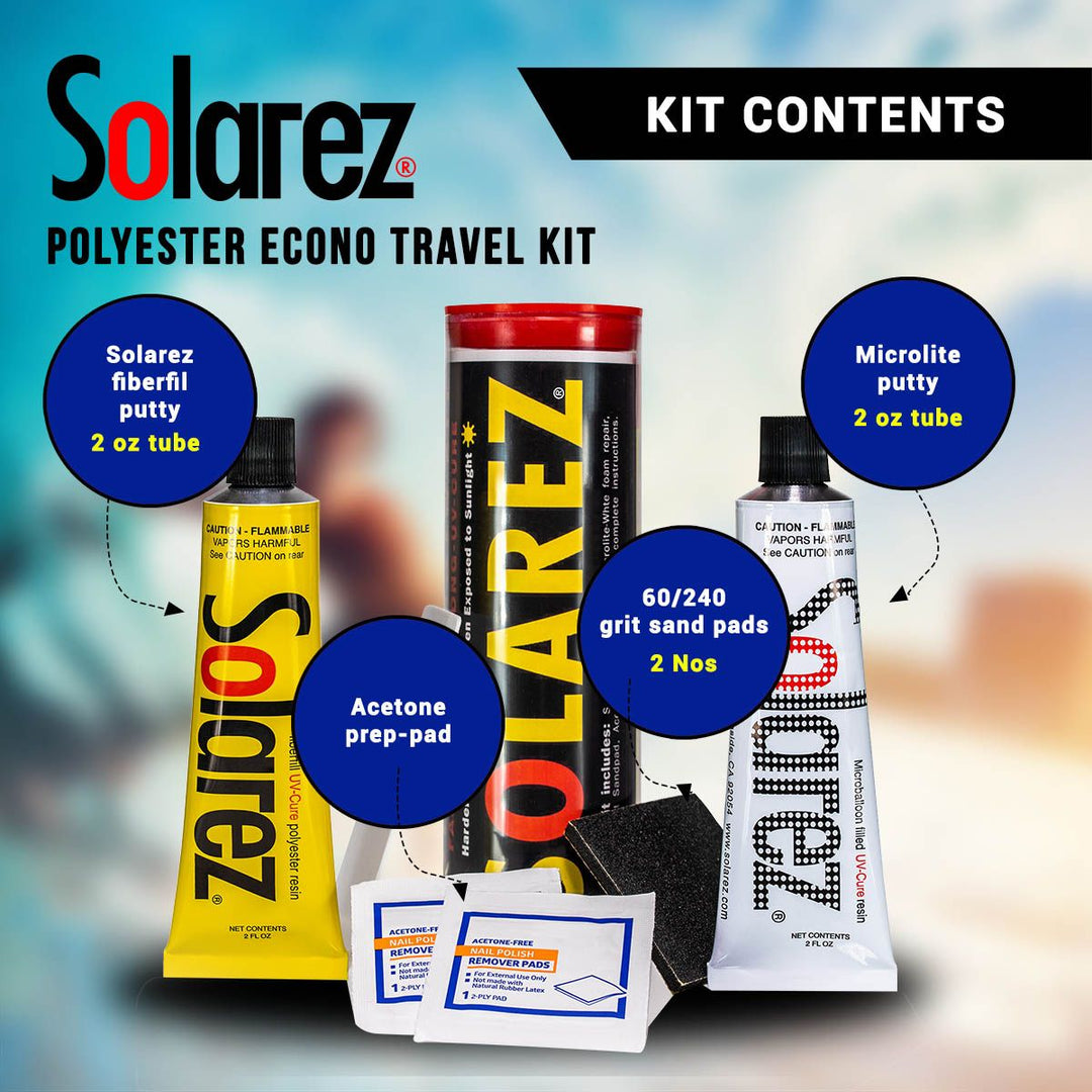 Polyester Surfboard Repair Econo Travel Kit