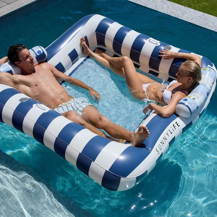 Deluxe Twin Hammock Float - Le Weekend Navy Stripe