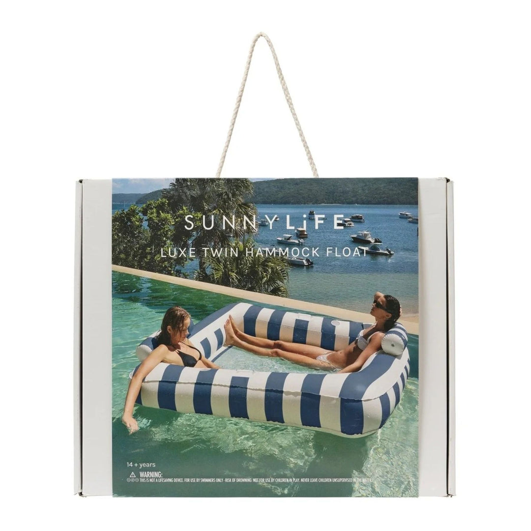 Deluxe Twin Hammock Float - Le Weekend Navy Stripe