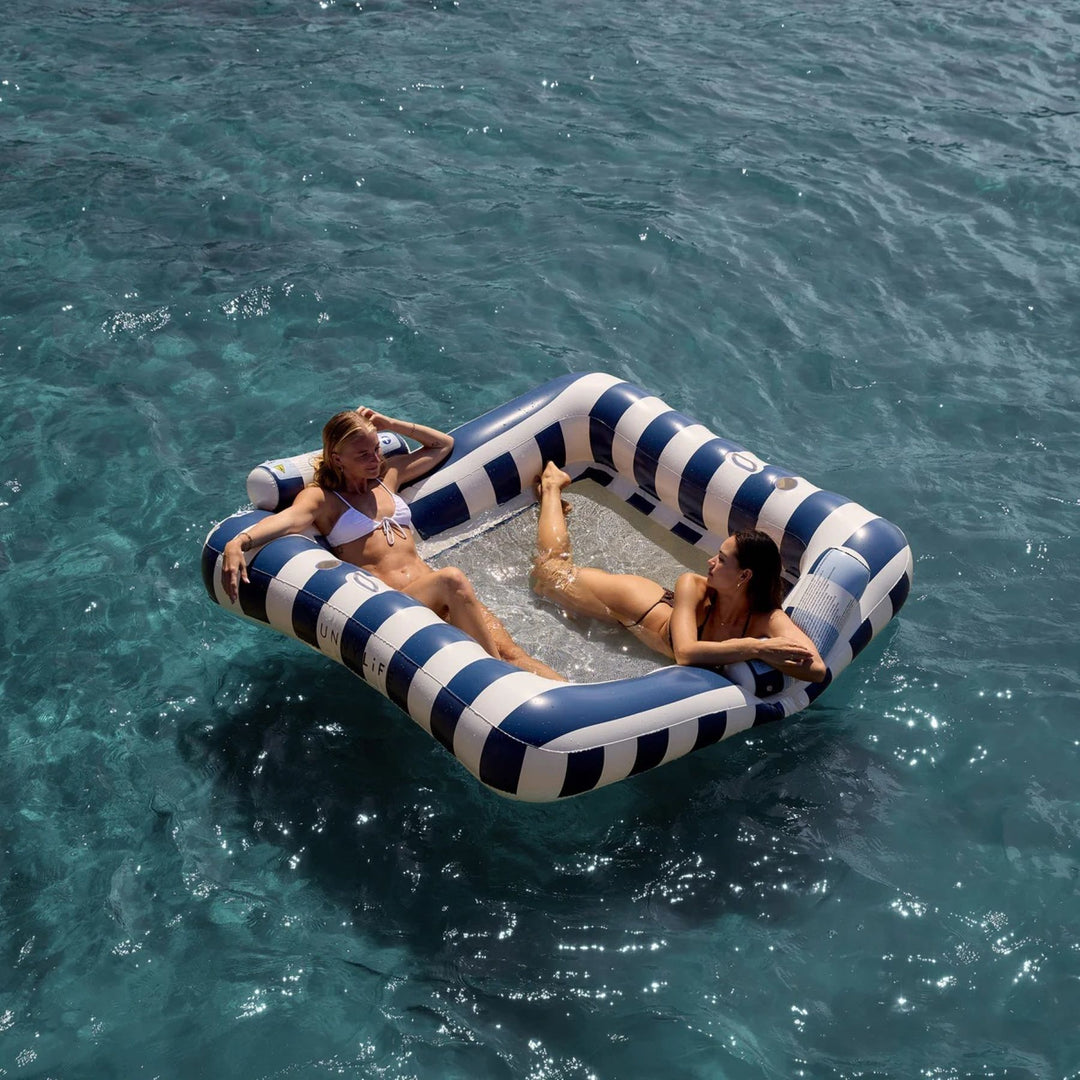 Deluxe Twin Hammock Float - Le Weekend Navy Stripe