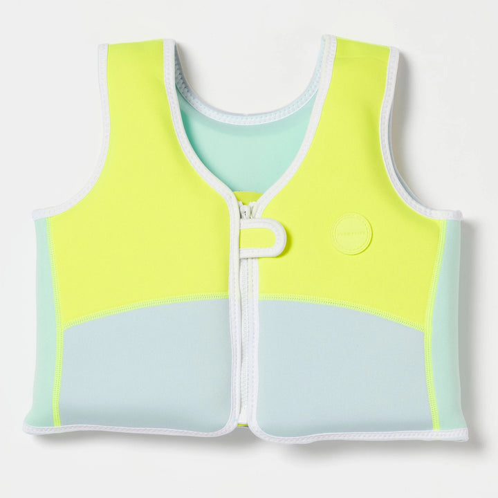 Swim Vest Salty the Shark - Aqua Neon Yellow