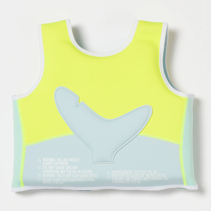 Swim Vest Salty the Shark - Aqua Neon Yellow