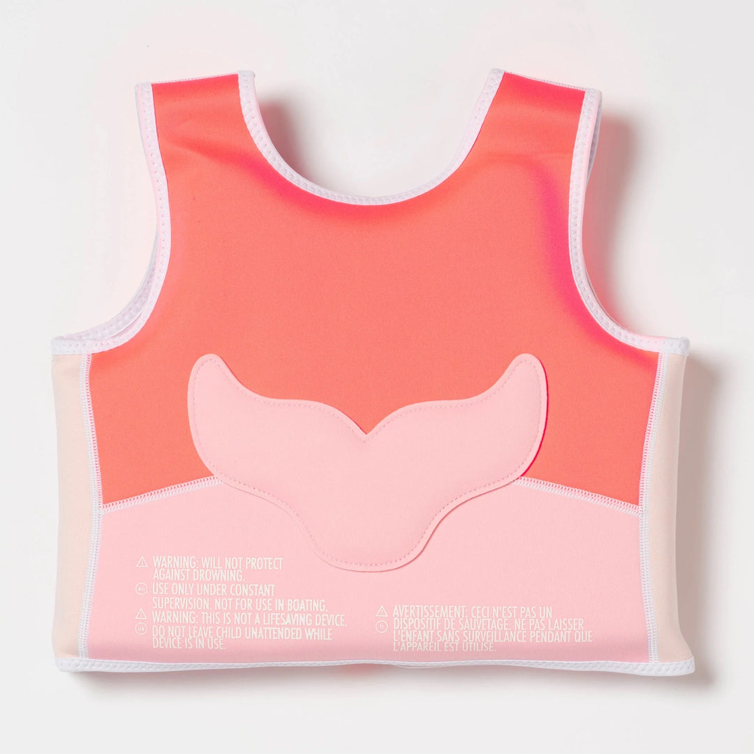 Swim Vest Melody the Mermaid - Neon Strawberry