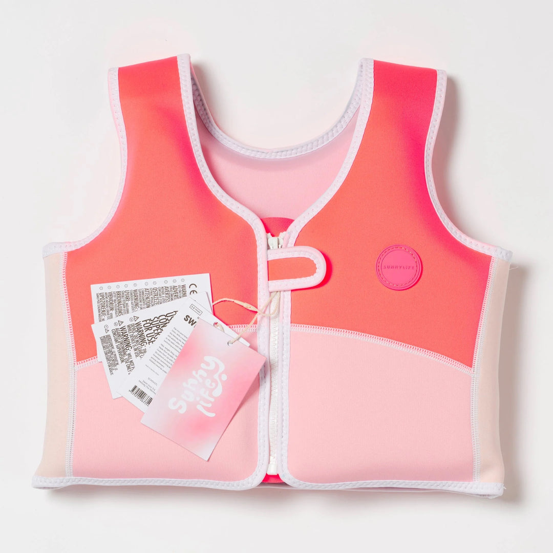 Swim Vest Melody the Mermaid - Neon Strawberry